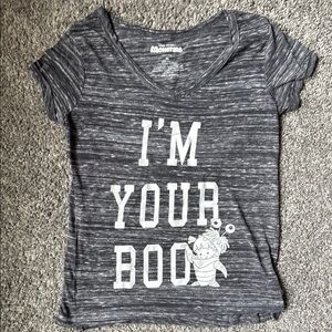 Disney Gray Tee with White Monsters Graphic